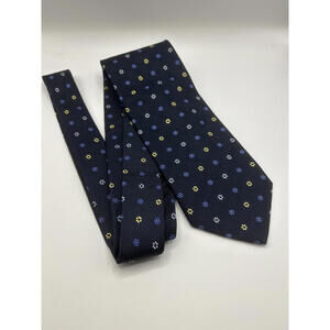 Boss Hugo Boss Navy Men's Tie with Floral Pattern Silk